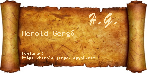 Herold Gergő névjegykártya